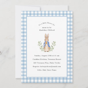 Invitation Lapin de Livre de Contes Classique Bleu pour Baby