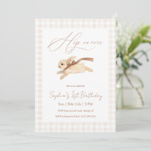 Invitation Lapin de naissance courant Hop on Over