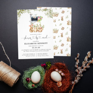 Invitation Lapin de printemps Baby Shower par courrier