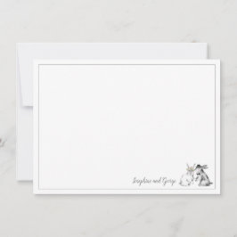 Invitation Lapin gris et blanc lapin