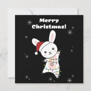 Invitation Lapin Joyeux Noël Animaux d'Hiver Lapins