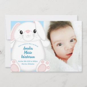 Invitation Lapin Lapin Baby shower Woodland