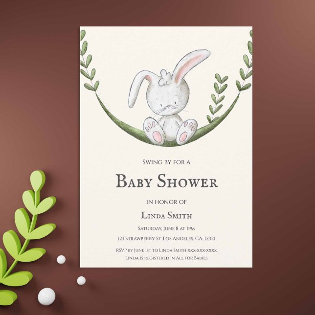 Invitation Lapin lapin dans le Baby shower neutre de genre Sw (Créateur téléchargé)