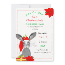Invitation lapin lapin de Noël Whimsy