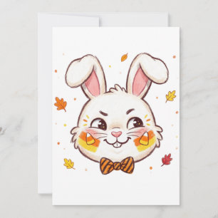 Invitation Lapin Malicieux Halloween Bonbons Maïs