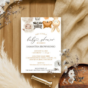 Invitation Lapin renard mouton de la forêt