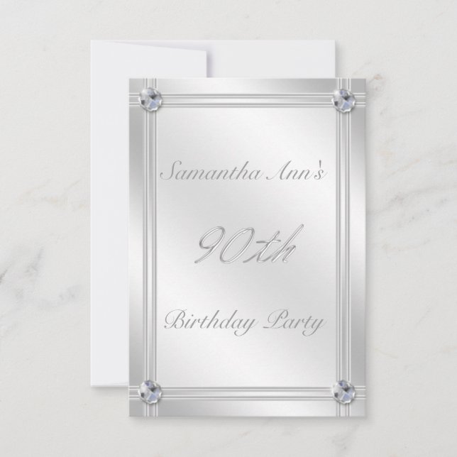 Invitation L'argent et les diamants brillants, 90e anniversai (Devant)