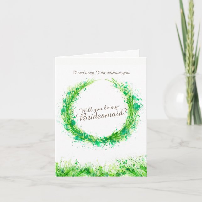 Invitation L'art verdoyant mariage serez-vous ma demoiselle d (Devant)