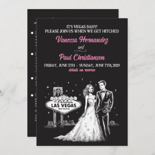 Invitation Las Vegas avec Mariage de code QR