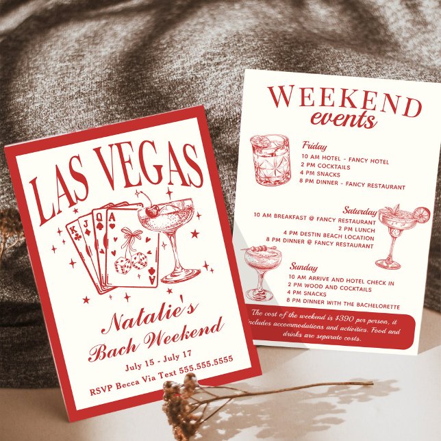 Invitation Las Vegas Bachelorette Social Cocktail Itinéraire (Créateur téléchargé)