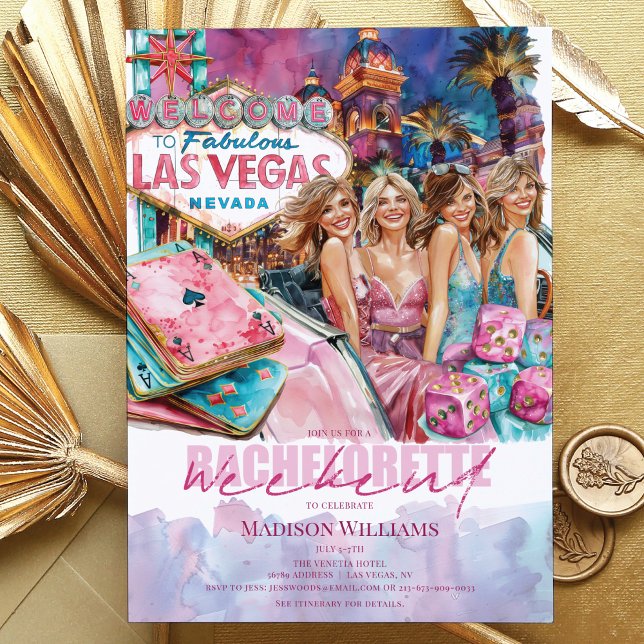 Invitation Las Vegas Bachelorette week-end filles (Créateur téléchargé)