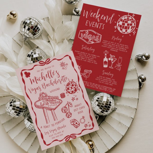 Invitation Las Vegas Bachelorette Week-end Itinéraire Party (Créateur téléchargé)