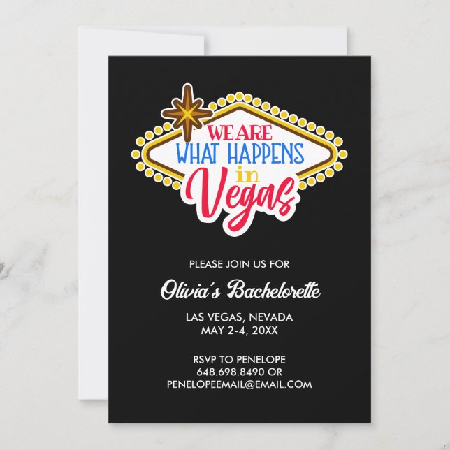 Invitation Las Vegas Bachelorette Weekend personnalisé (Devant)