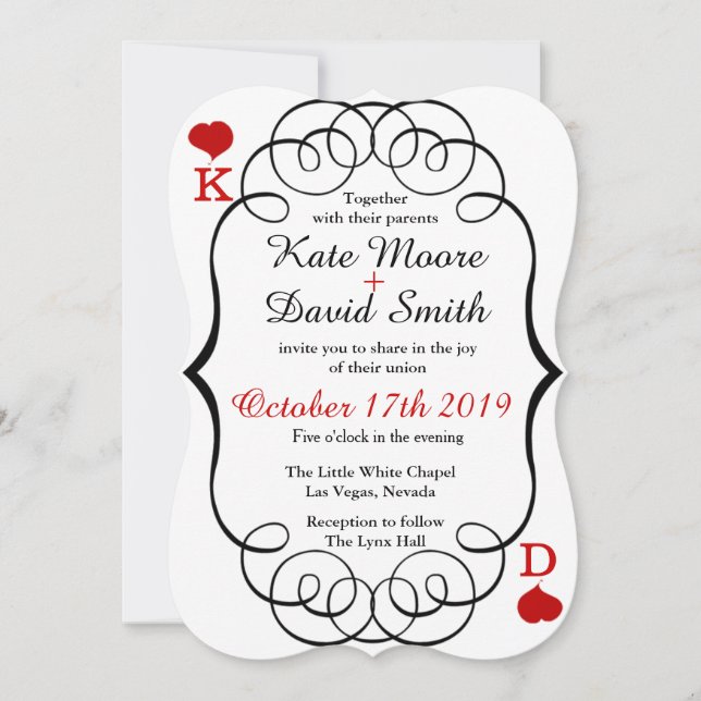 Invitation Las Vegas Casino Modern Chic Photo Wedding Inviter (Devant)