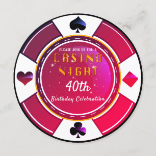 Invitation Las Vegas Casino Night Birthday Party