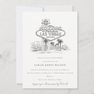 Invitation Las Vegas Nevada Croquis Paysage Baby Shower