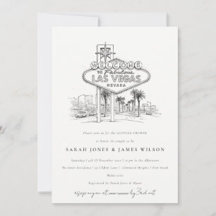 Invitation Las Vegas Nevada Croquis Paysage Couple Douche