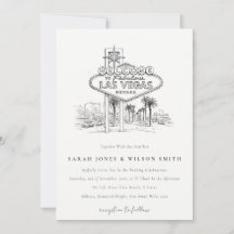 Las Vegas Nevada Sketch Landscape Wedding