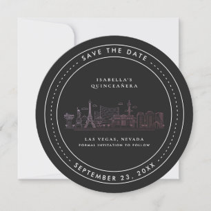 Invitation Las Vegas   Quinceañera Enregistrer la date