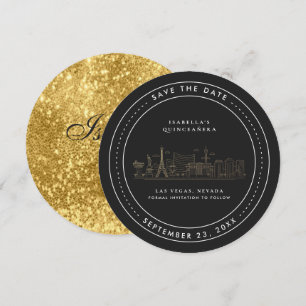 Invitation Las Vegas Quinceañera Enregistrez la date