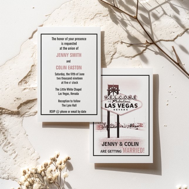Invitation Las Vegas romantique Mariage moderne invite (Créateur téléchargé)