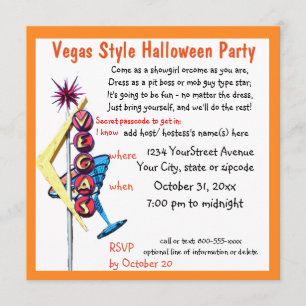 Invitation Las Vegas Thème Halloween Costume Party