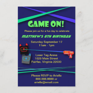 Invitation Laser Tag Birthday ou Team Building Party