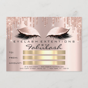 Invitation Lashes de luxe Rose Gold certificat maquillage cad