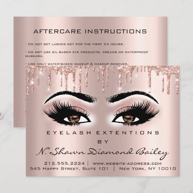 Invitation Lashes Extension des soins postérieurs Instruction (Devant / Derrière)