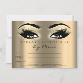 Invitation Lashes Gold Sepia maquillage Artiste certificat ca