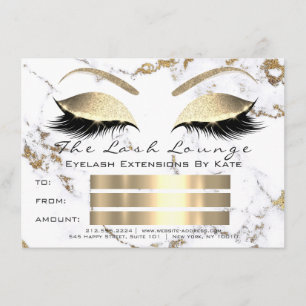 Invitation Lashes White Gold Marble certificat maquillage cad