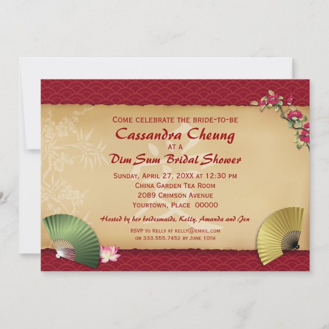 Invitation L'Asiatique évente la Fête de la mariée (Devant)