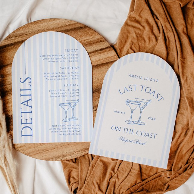 Invitation Last Toast On The Coast Bachelorette Weekend (Créateur téléchargé)