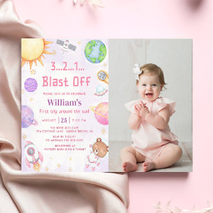 Invitation L'Astronaut Espace Premier Voyage Autour Du Soleil