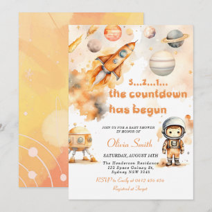 Invitation L'astronaute spatiale Rocket Planets Baby shower g