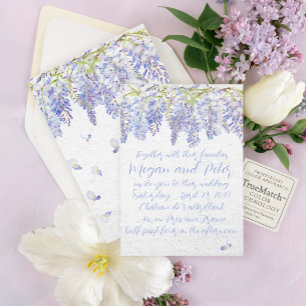 Invitation L'Atelier Mariage manuscrit Jardin de glycines