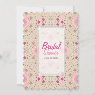Invitation Latte Rose Stars Motif de douche nuptiale Invitati