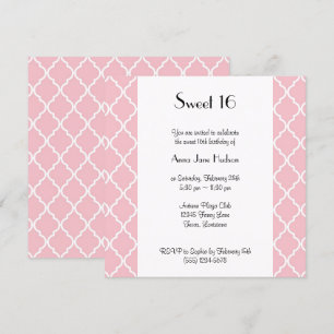 Invitation Latticework rose, Quatrefoil, Trellis, Sweet 16