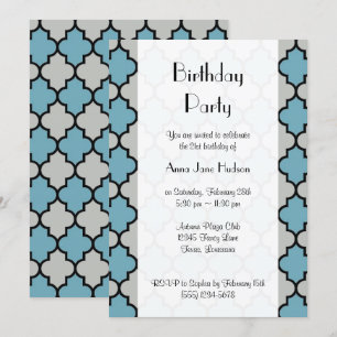 Invitation Latticwork, Quatrefoil, Trellis, Anniversaire