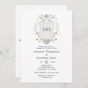 Invitation Laurel Crest Monogramme Lakeside