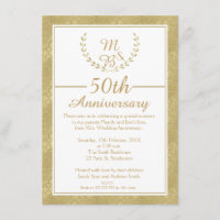 Laurel Wreath 50e anniversaire du Mariage Invitati