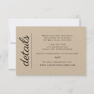 Invitation Laurel Wreath Classy Mariage Details Card