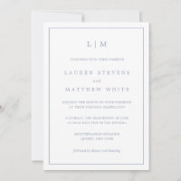 Lauren Dusty Blue Monogram Mariage élégant