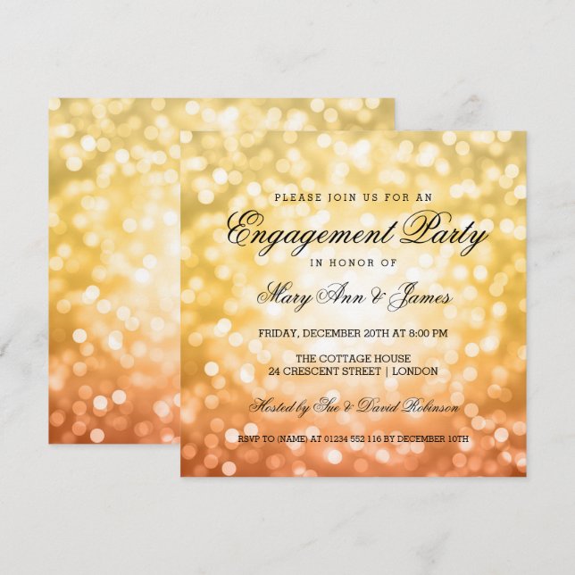 Invitation L'automne Bokeh d'automne allume la partie de (Devant / Derrière)