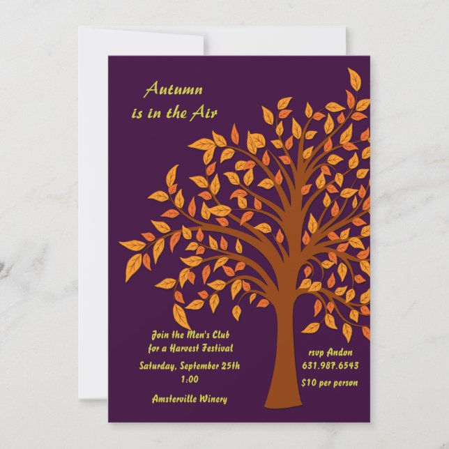 Invitation L'automne est dans l'invitation d'air (Devant)