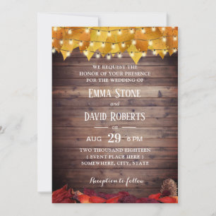 Invitation L'automne laisse le Mariage de automne Rustic Stri