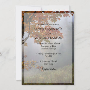 Invitation L'automne laisse un Mariage rustique