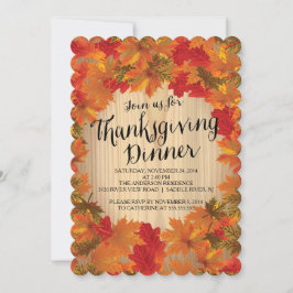 Invitation L'automne part Thanksgiving Dîner de fête Invitati