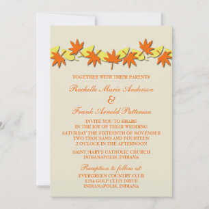 Invitation L'automne quitte la frontière mariage Invitation, 