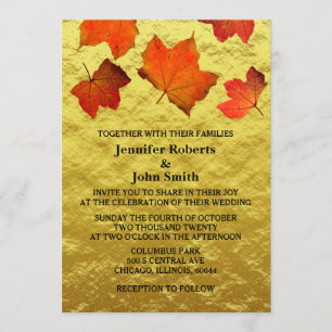 Invitation L'automne rustique laisse brûler le Mariage d'huil